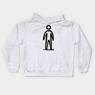 Stick figure man in black ink Kids Hoodie